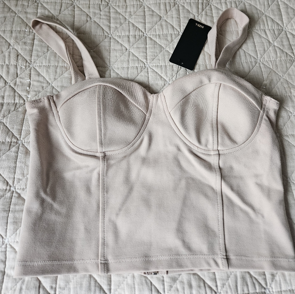Shinestar beige top, New with tag